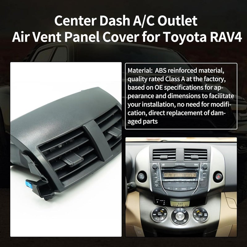runfider Center Dash A/C Outlet Air Vent Panel Cover for Toyota RAV4 2006 2007 2008 2009 2010 2011 2012 Replaces 55670-42060-B0 55663-42020 55670-0R010 55670-0R010-B0 - Image 5